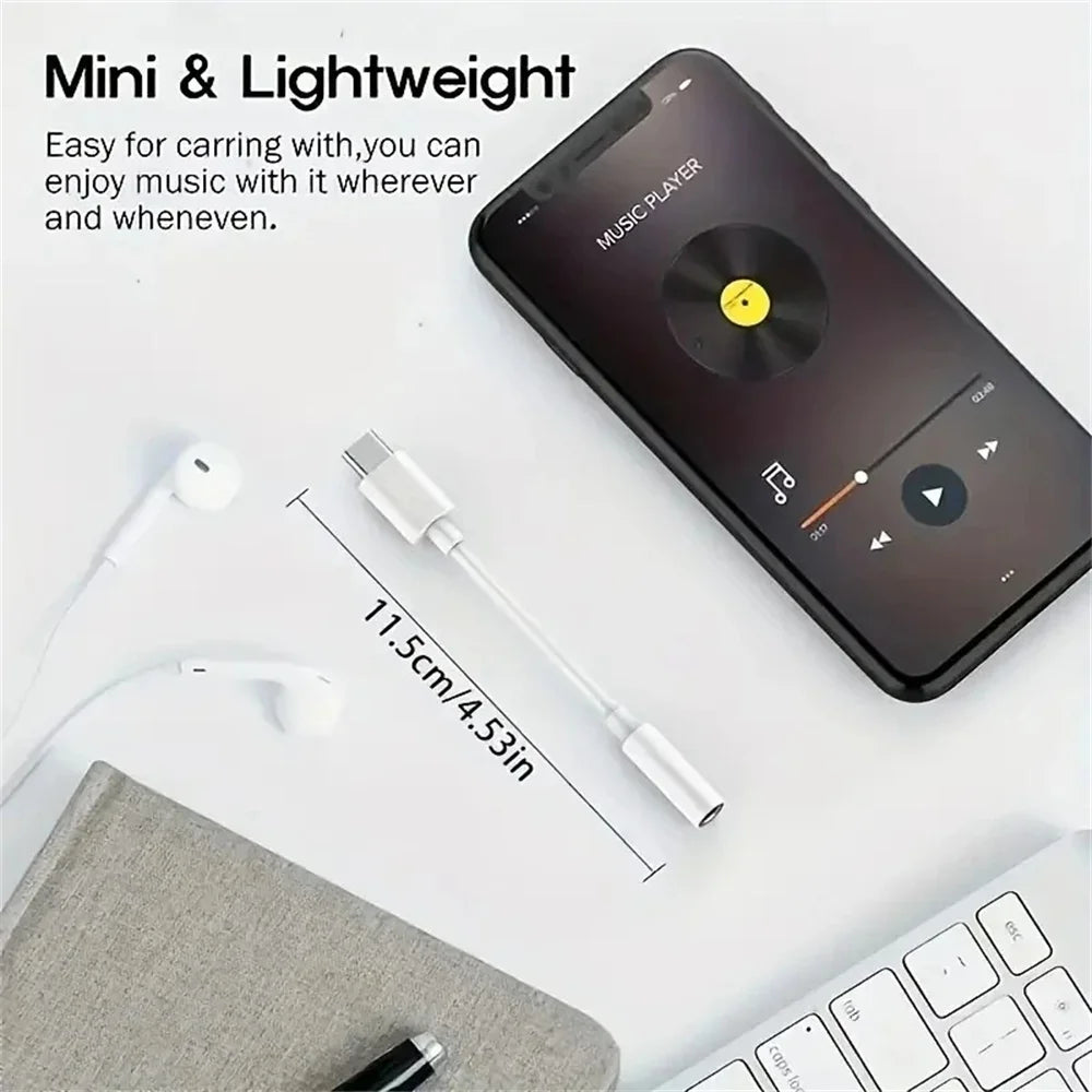 Type C To 3.5mm Aux Adapter Headphone Connector Adapter for Huawei Mate 30 Xiaomi Phone PD To 3.5mm Earphone Jack Audio Cables Qme