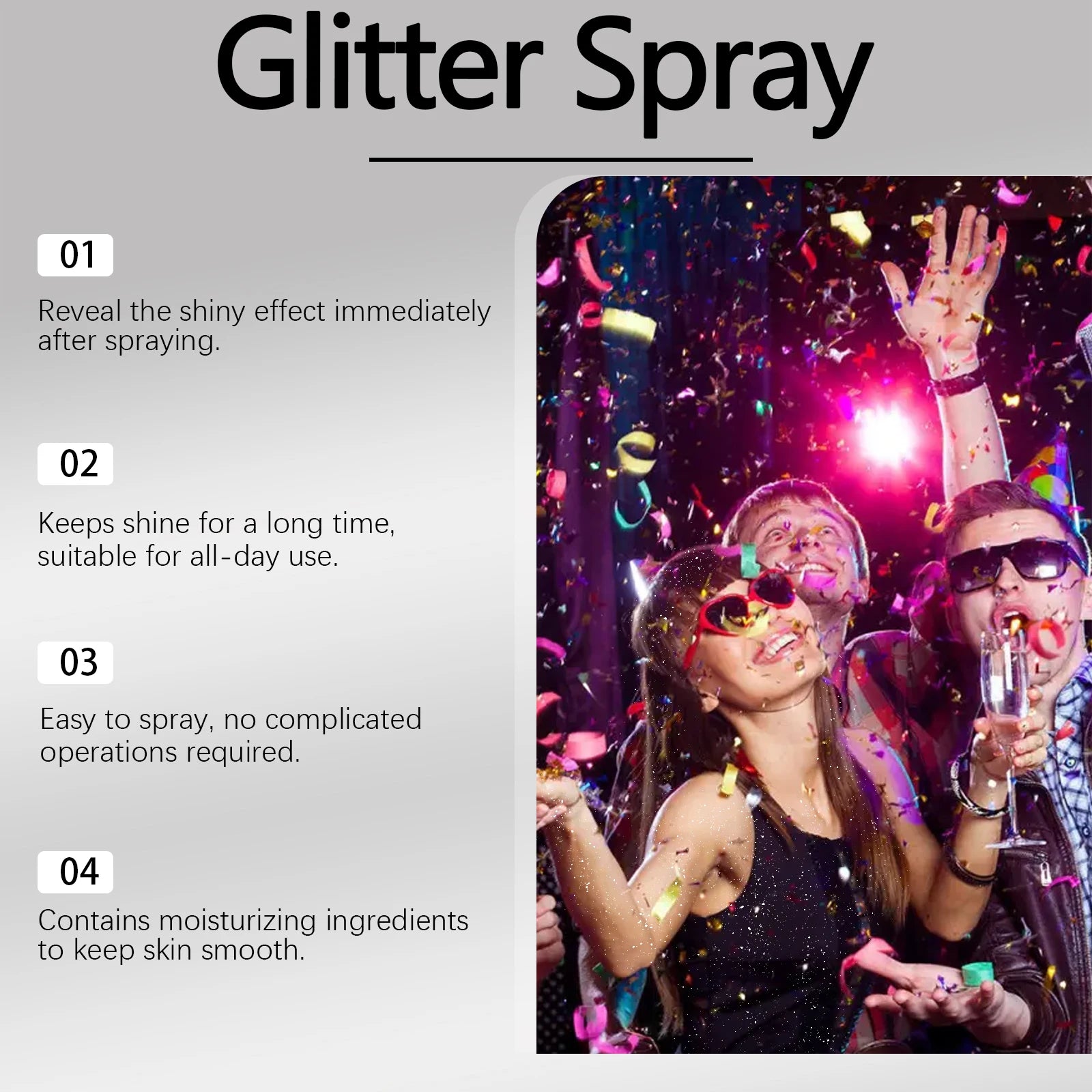 Fashion Highlighter Powder Spray for Hair Body Clothes Shiny High Gloss Glitter Powder Spray For Christmas Holiday Party Qme
