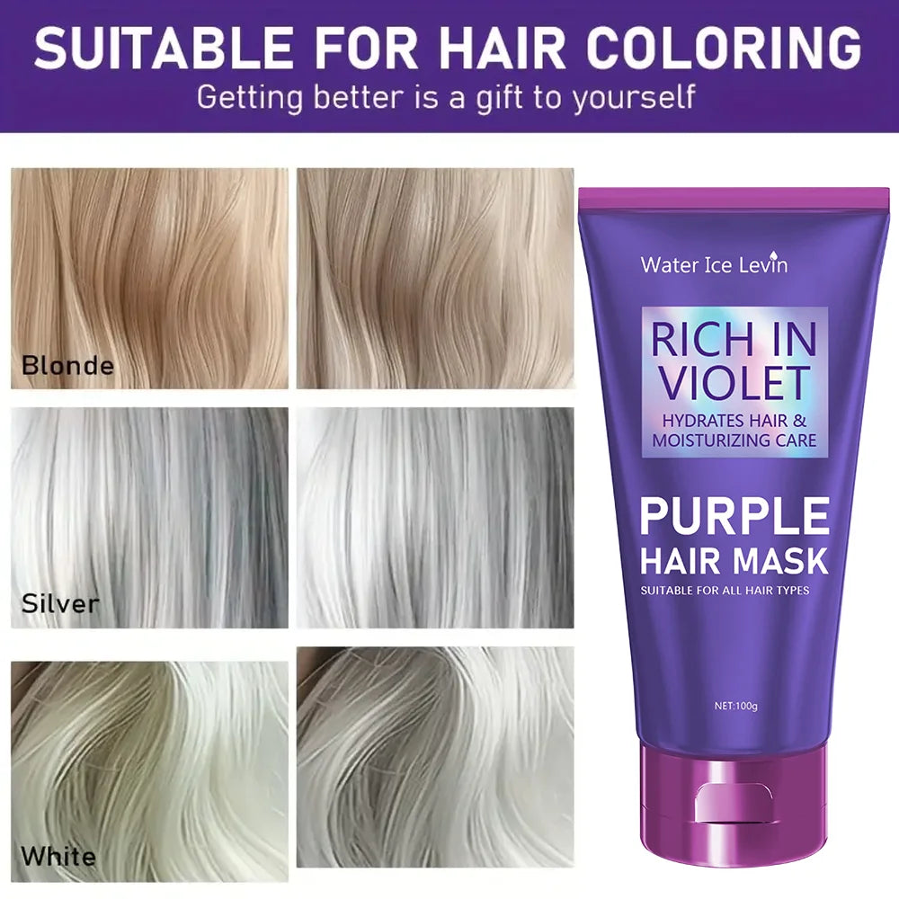 Purple Repair Hair Mask Keratin Deep Nourishing Dry Frizzy Damaged Treatment Collagen Magical 5 Second Soft Shiny Care Qme