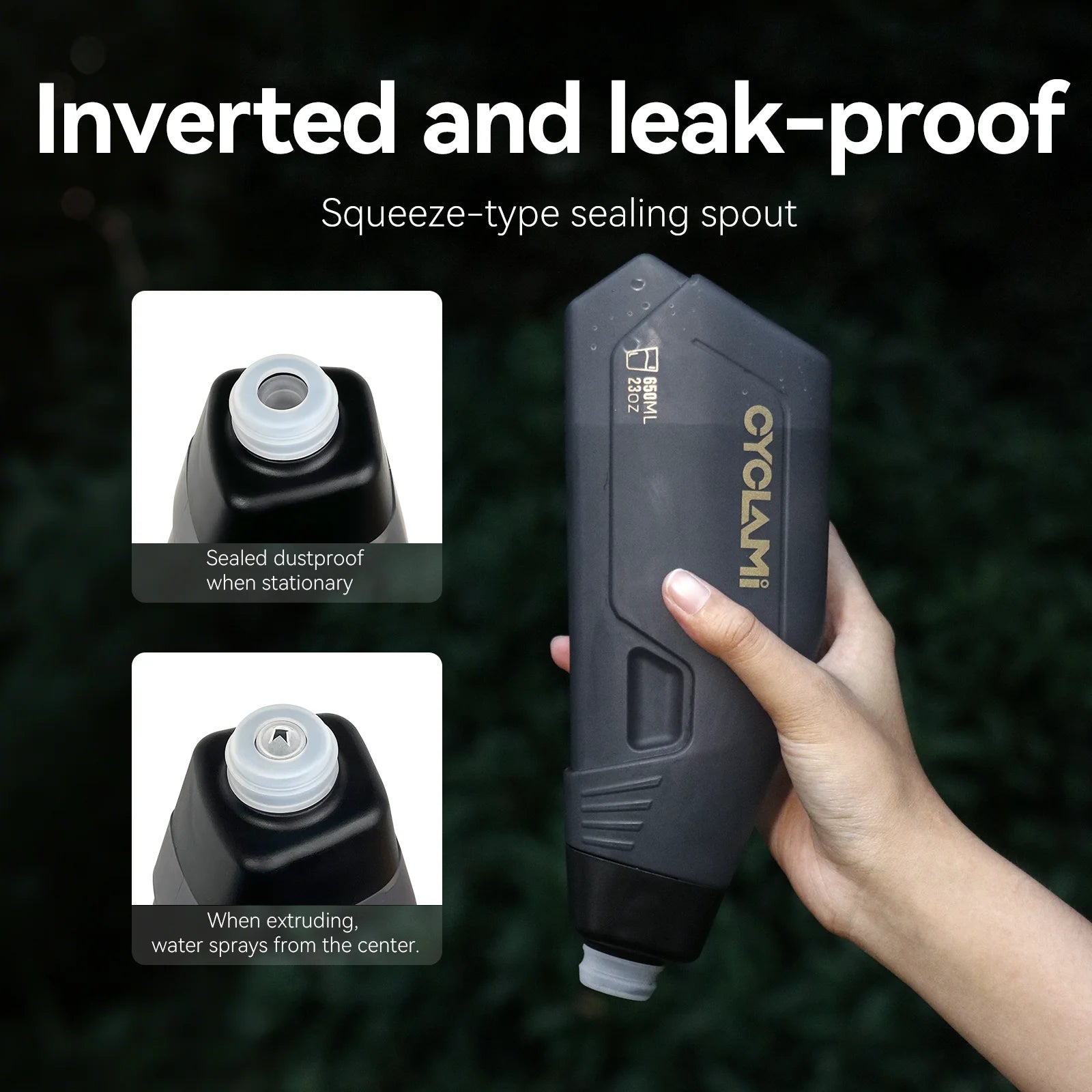 Aerodynamic Bike Water Bottle Set 650ML Lightweight Road Bike Frame Down Tube Riding Water Bottle Squeeze to Drink Design Qme