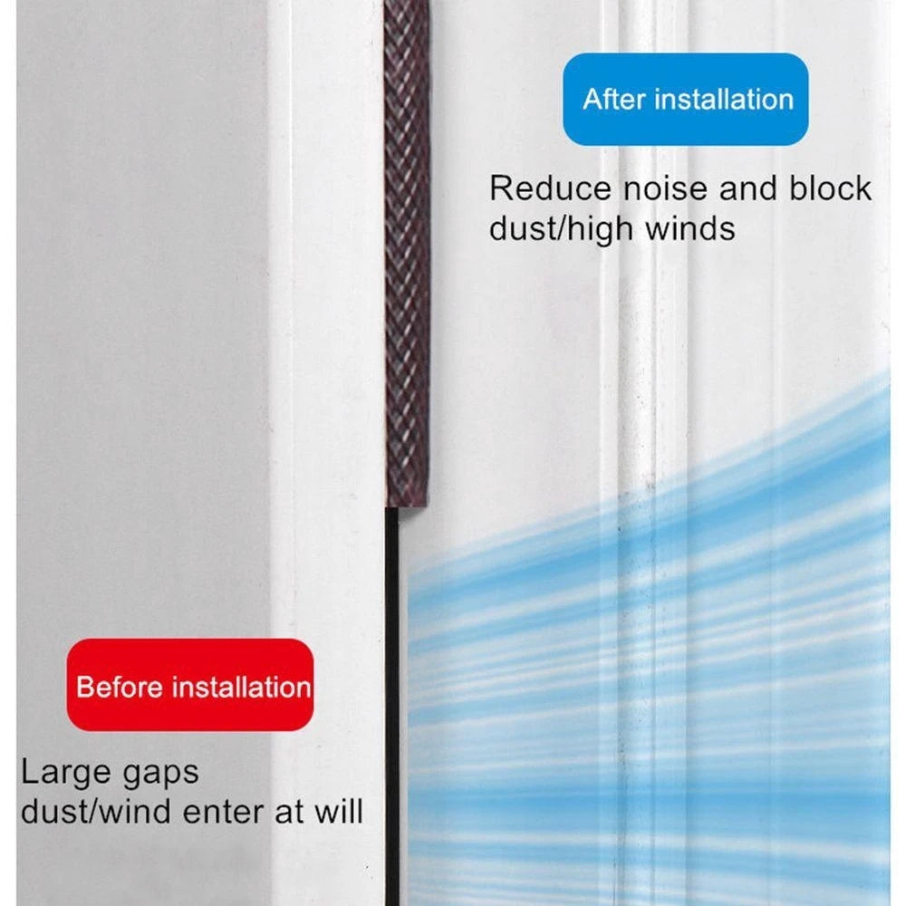 5M Door Window Sealing Strip Self-adhesive Soundproof Dustproof V-type Foam Sealing Tape Windproof Door Seal Gap Filler Qme