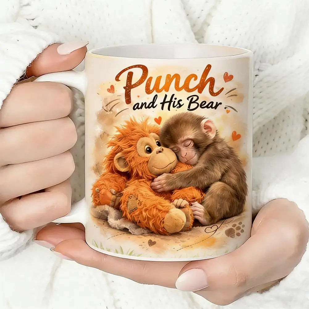 Protect Punch Monkey Coffee Mugs Novelty Funny Little Ceramic Mug Tea Qme
