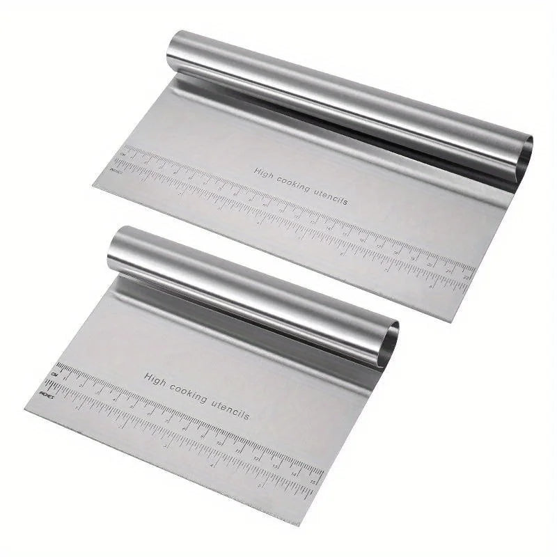 Stainless Steel Dough Chopper Bench Scraper Pastry Cutter Qme