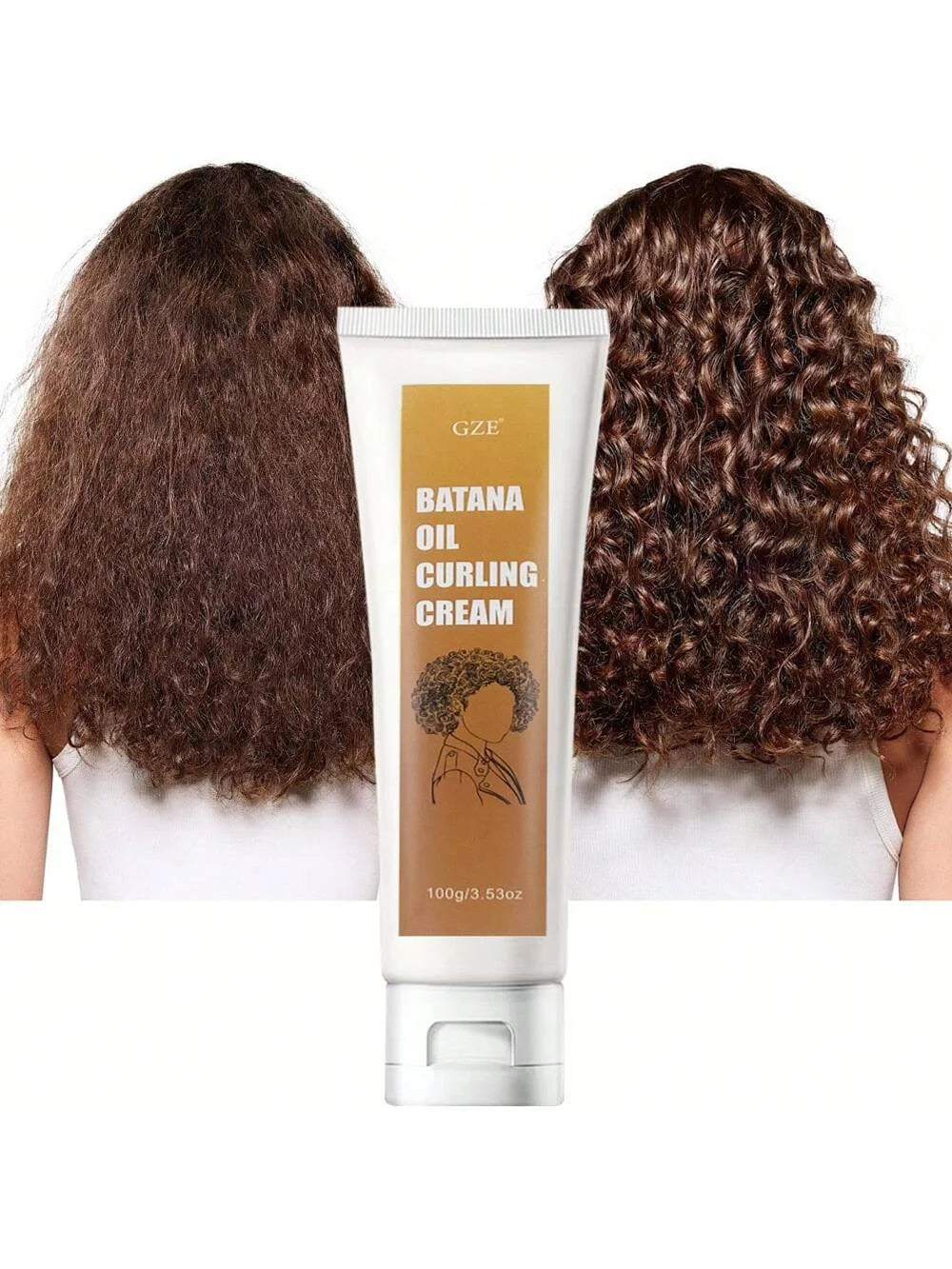 GZE Batana Oil Curling Cream for Curl Wavy Hair Curl Activator Curly Control Enhancing Defining Frizz Control Smooth Qme