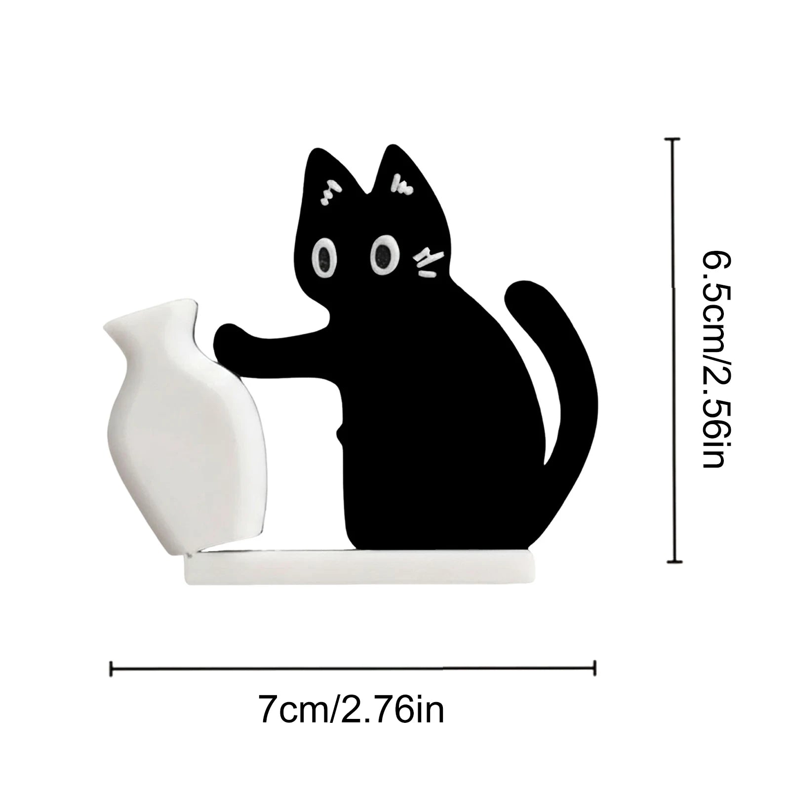 Refrigerator Magnets Black Cat Pushing Vase Decor Cat Whisker Collection Memorial Box Fridge Magnet Home Office Decor For Gift ﻿ Qme