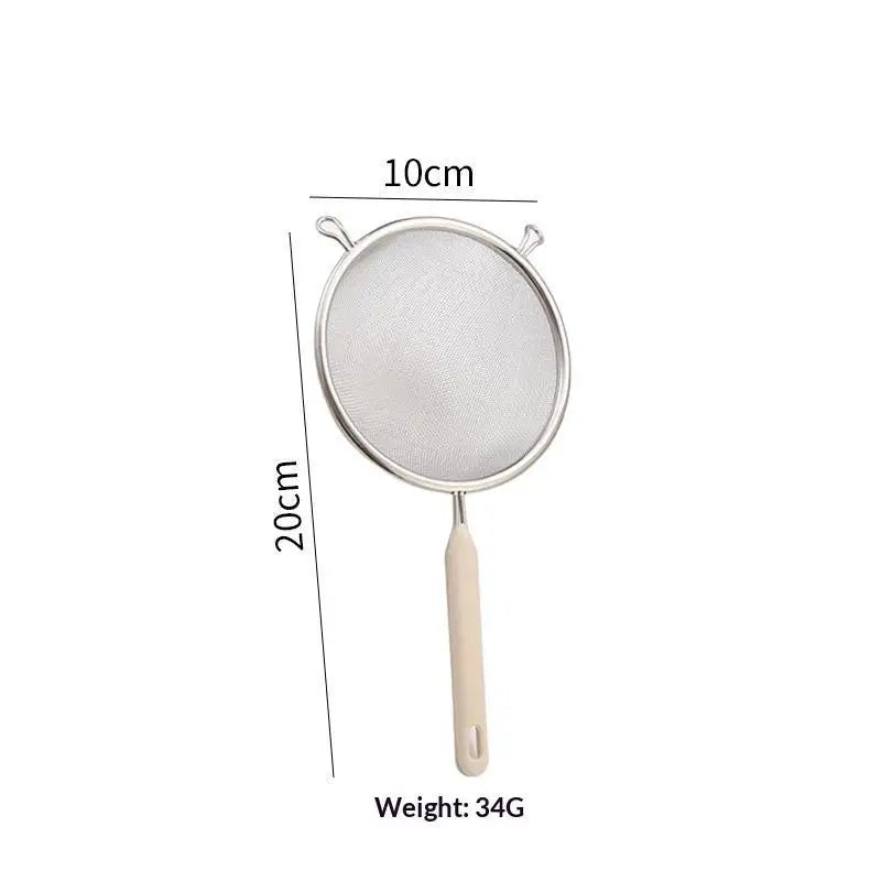 Durable Stainless Steel Residue Filter Plastic Handle Fine Mesh Qme L