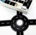 DIY Road And Rail Transit Design And Paper Tape, Used For Railw 28 Rolls+9 Traffic Game Scene Application Stickers Qme 1set