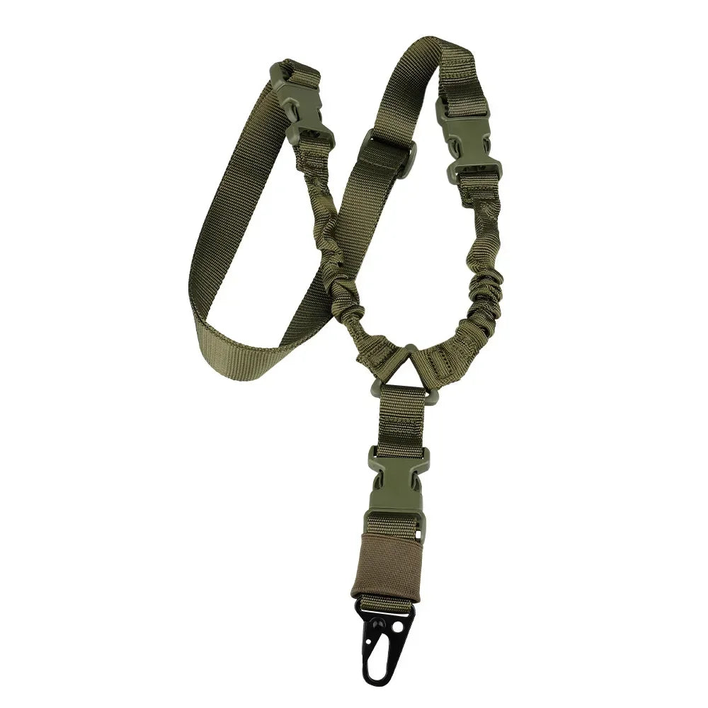 Tactical Gear Hunting Accessories Single Point Gun Sling Tactical Rifle Rope Belt with Metal Buckle Shot Gun Belt Shoulder Strap Qme green