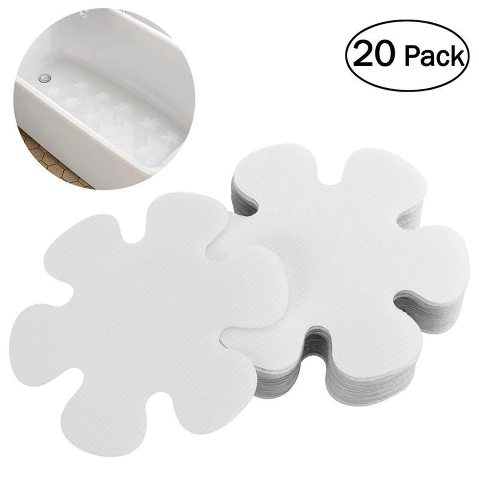 Non-Slip Bathtub Stickers Safety Bathroom Tubs Showers Treads Adhesive Decals Pure White Snowflake Shaped Bathroom Anti slip sti Qme White