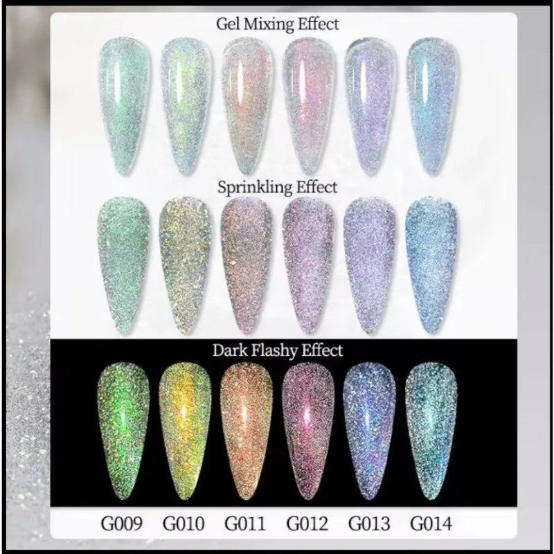 Diamond Nail Powder Supplies Reflective Glitter Sequins Sparkly Flash Qme