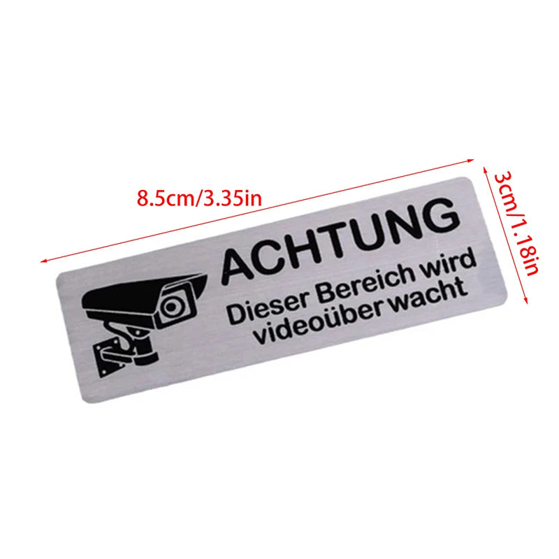 Aluminum Watch Video Surveillance Warning Sign Private Camera Qme