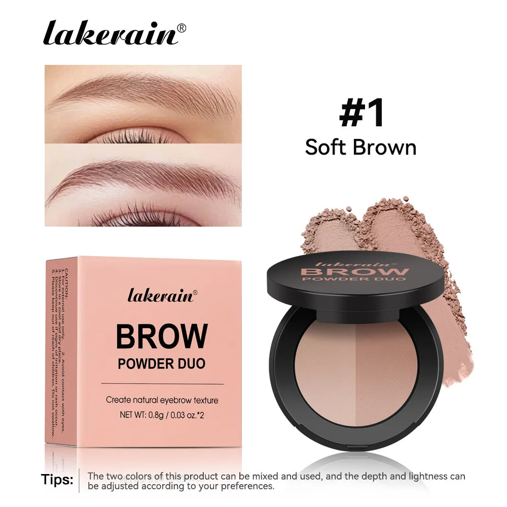 Dual-color Eyebrow Powder Ash Brown Contour Shadow Three-dimensional Eyebrow Shape Waterproof Natural Compact Powder Palette Qme 01