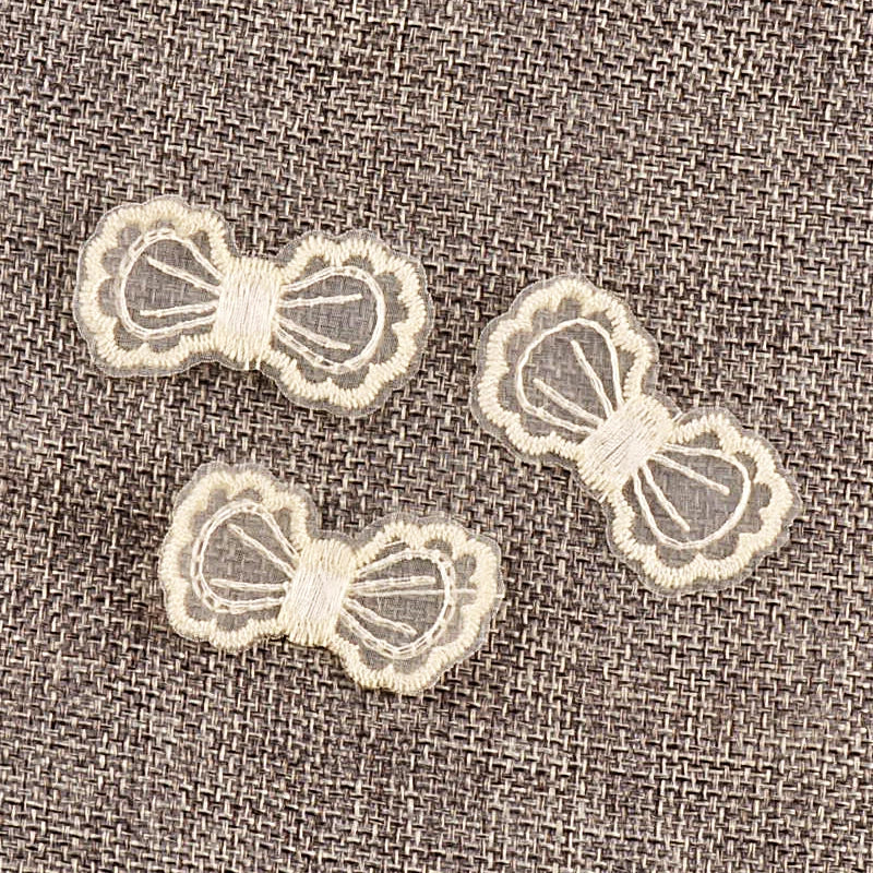 20pcs 21-55mm Mix Lace Bow Shape Appliques For DIY Clothing Bag Decoration Sewing Accessory Exquisite Patch Without Gum cp4186 Qme 20pcs 4.5x2.4cm