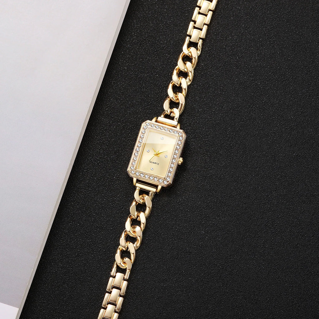 Elegant Rectangle Women Quartz Watch Fashion Bracelet Strap Ladies Wristwatch Reloj Mujer Girls Clock Gift(Without Box) Qme