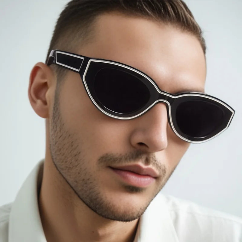 Trendy Design Cat Eye Sunglasses New Fashion Party Hip-Hop Decorated Sunglasses Travelling Eyewear UV400 Qme