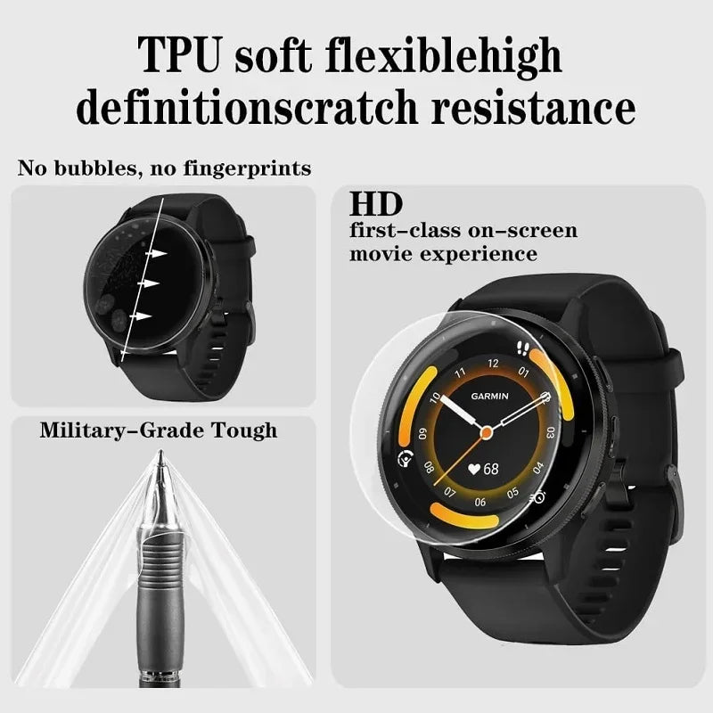 Hydrogel Film For Garmin Venu 3 3s 2 2s Protective Film Soft TPU Anti-scratch Screen Protector For Garmin Venu2 Venu3 Not Glass Qme