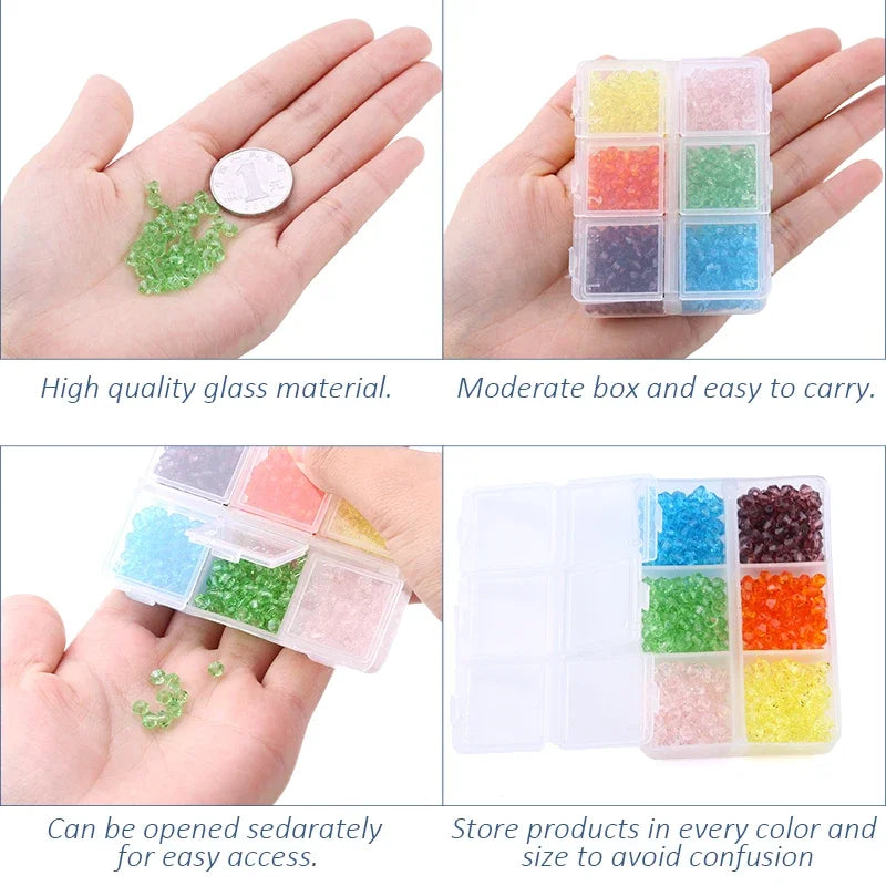 600pcs/lot 4mm Plated Color 5238 Bicone Beads Loose Spacer Beads Austria Jewelry Beads for Sewing Diy Supplies Jewelry Making Qme