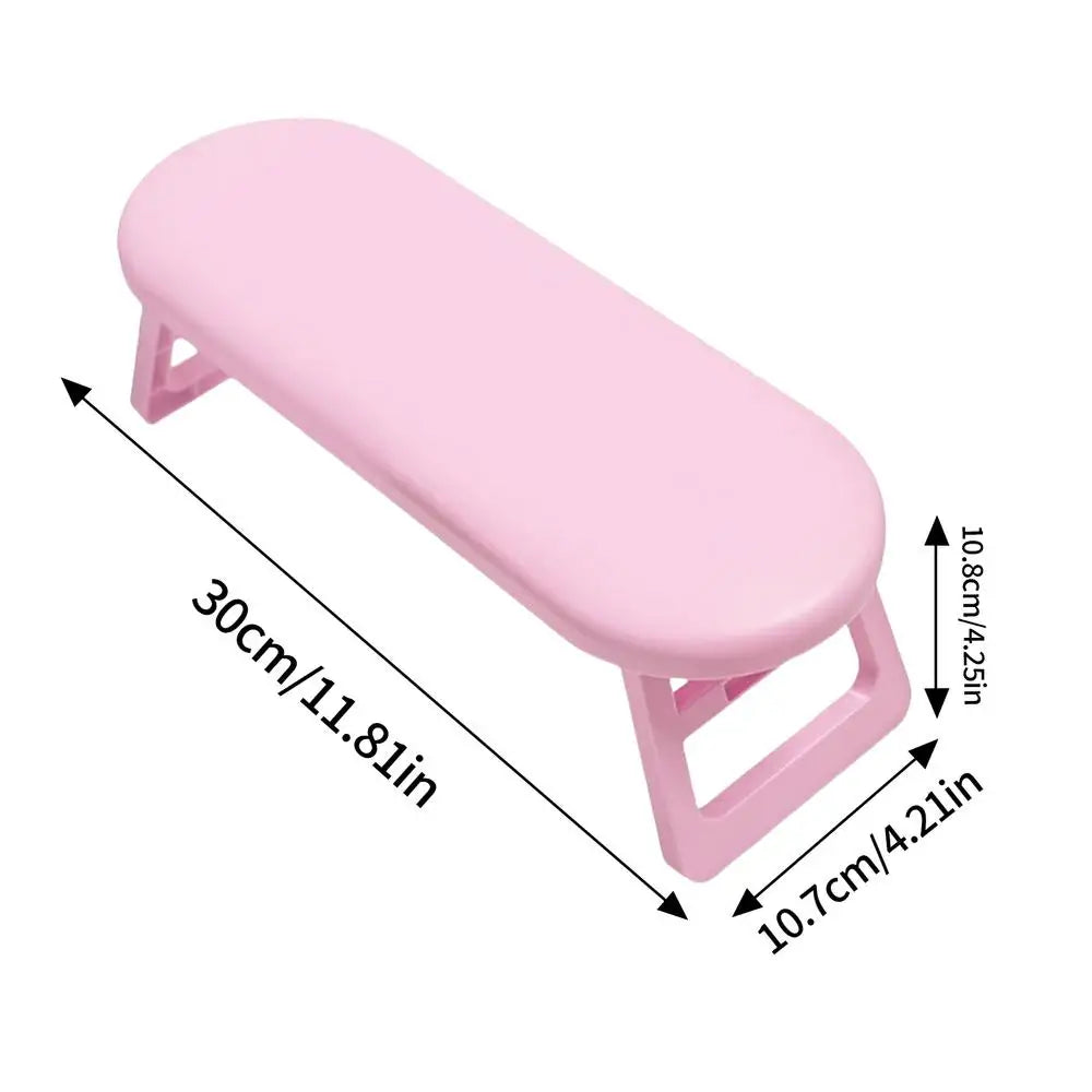 Arm Rest for Nails Tech Portable Salon Manicure Arm Cushion Non-Slip Foldable Hand Rest for Professionals Beginners Work Station Qme Pink