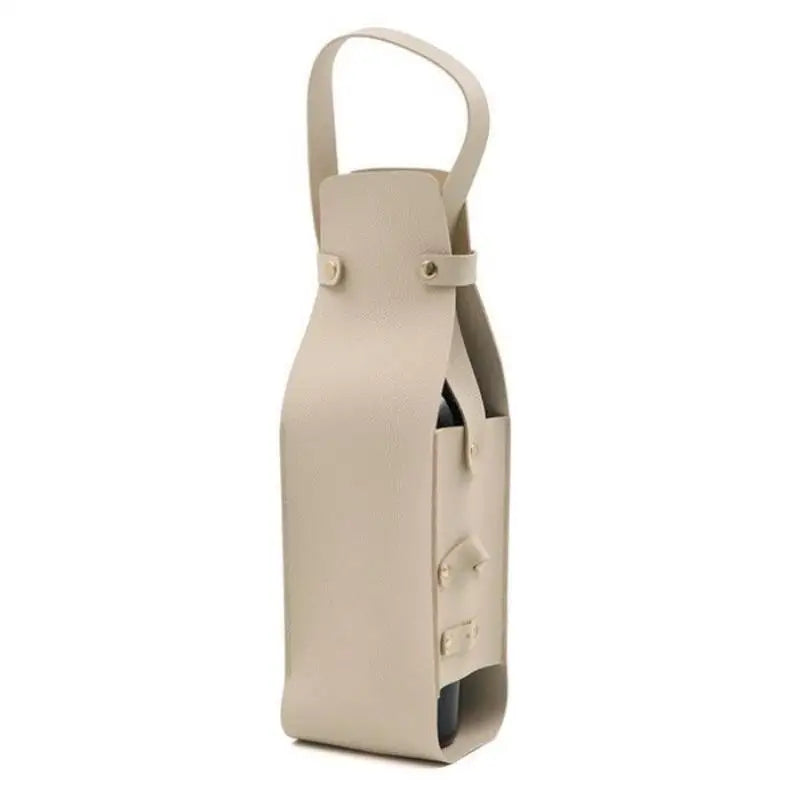1 PCS Elegant Reusable Wine Gift Bag PU Leather Double Layer Champagne Gift Bag Durable Wine Tote Carrier Qme A3