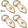 Metal Leaf Shape Bag Strap D Ring Buckle Rivet Decor Handbag Side Connector Clasp DIY Purse Bag Hardware Replacement Accessories Qme Golden 6pcs