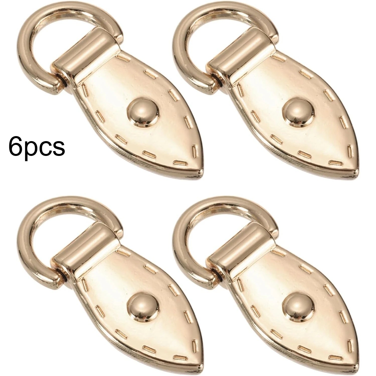 Metal Leaf Shape Bag Strap D Ring Buckle Rivet Decor Handbag Side Connector Clasp DIY Purse Bag Hardware Replacement Accessories Qme Golden 6pcs