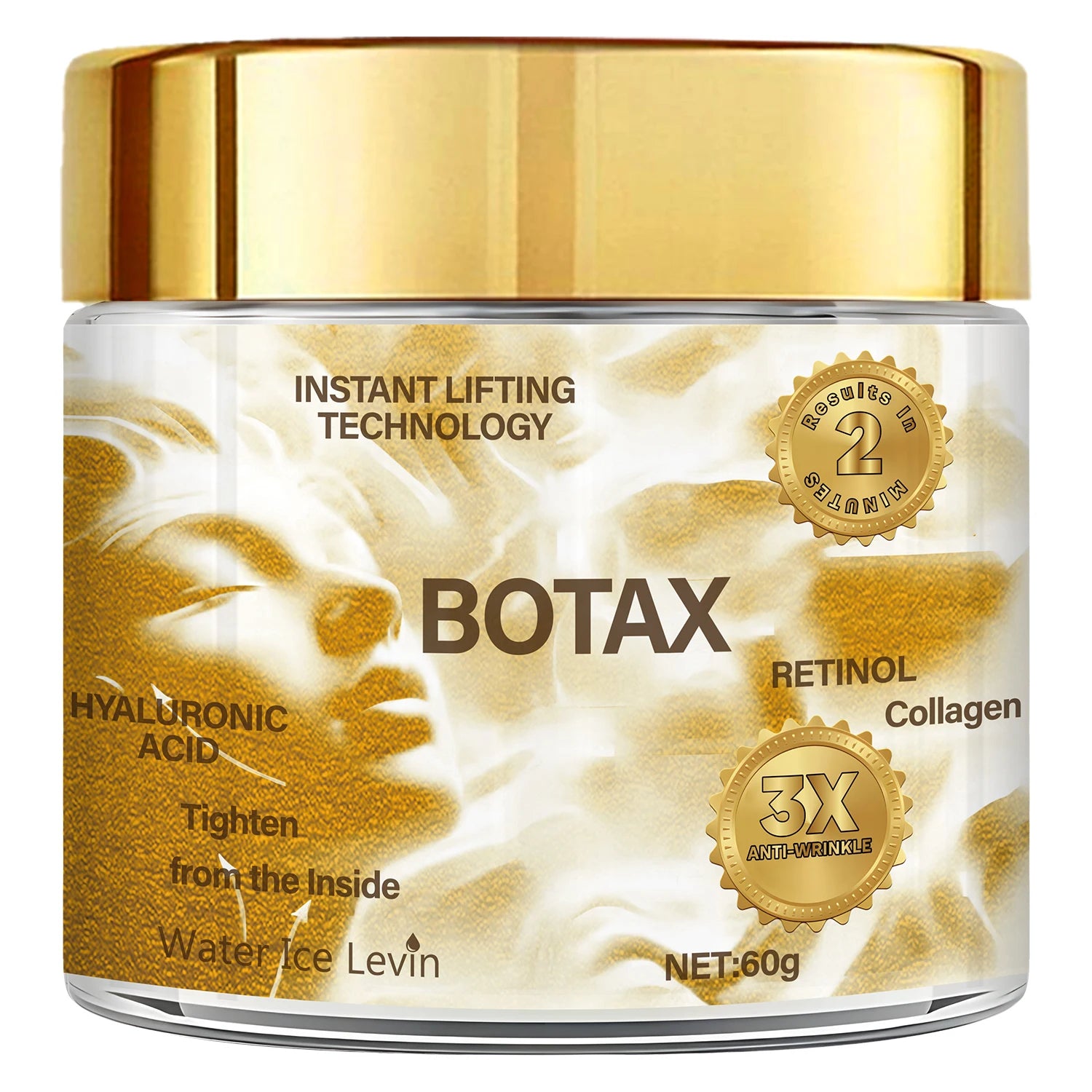 BOTAX Instant Lifting Face Cream with Hyaluronic Acid, Retinol & Collagen for Deep Hydration & Anti-Aging, All Skin Types. Qme WHITE 60g