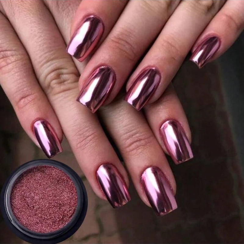 1Boxs Magic Mirror Powder Metal Chrome Nail Gel Polish Art Glitter Qme