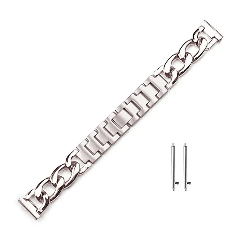 20mm Metal Chain Bracelet For Samsung Galaxy Watch 4 5 6 3 40mm 44mm Classic 42mm 46mm 43/47mm For Huawei GT3 GT4 Amazfit GTS Qme starlight 20mm