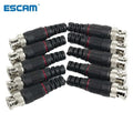 20pcs BNC Male Plug Pin Solderless Straight Angle Video Adapter BNC Connector for CCTV Surveillance Camera Security System Qme 20pcs