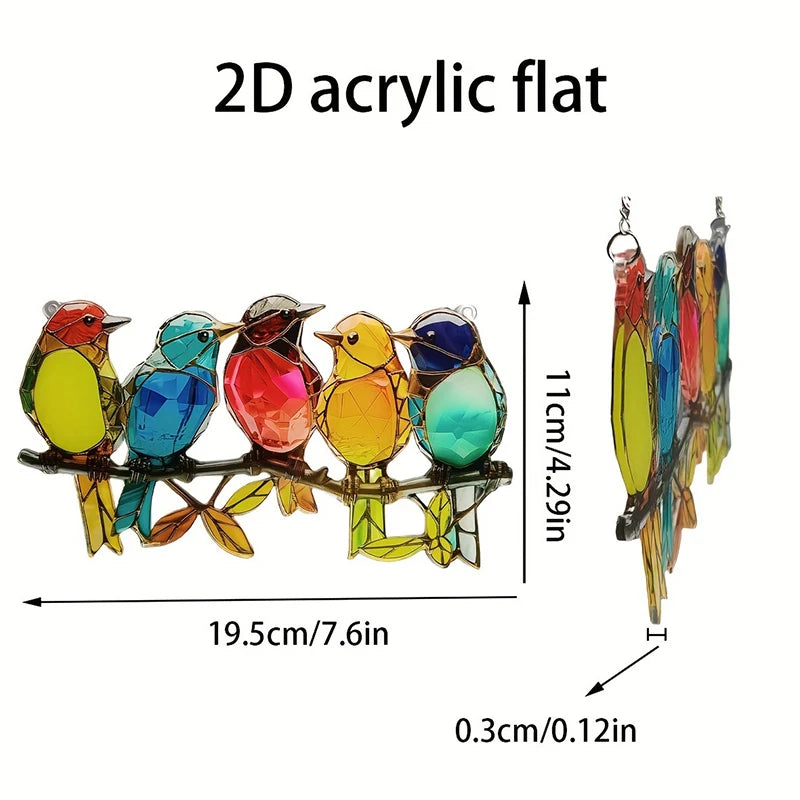 Cute Colorful Bird Pendant Acrylic Car Pendant Garden Garden Decoration Pendants Qme