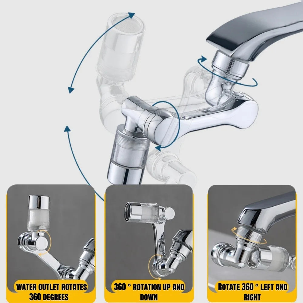 1080 ° Rotating Faucet Extender Detachable Filter Element Bathroom Faucet Splash Proof Extension Aerator Bathroom Accessories Qme
