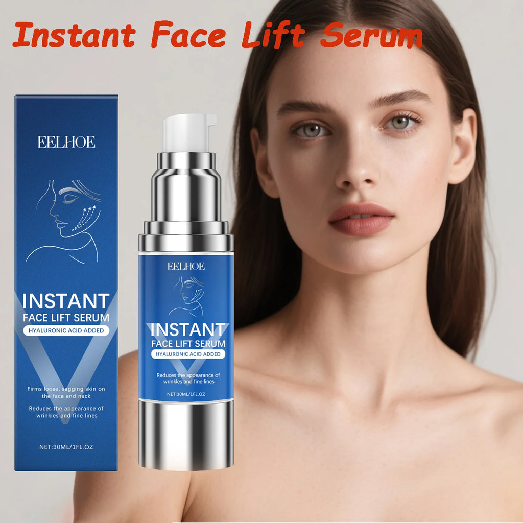 Instant Face Lifting Serum Firming Anti-Wrinkle Deep Moisturizing Brightening Smoothing Fade Fine Lines Tightening Essence Qme