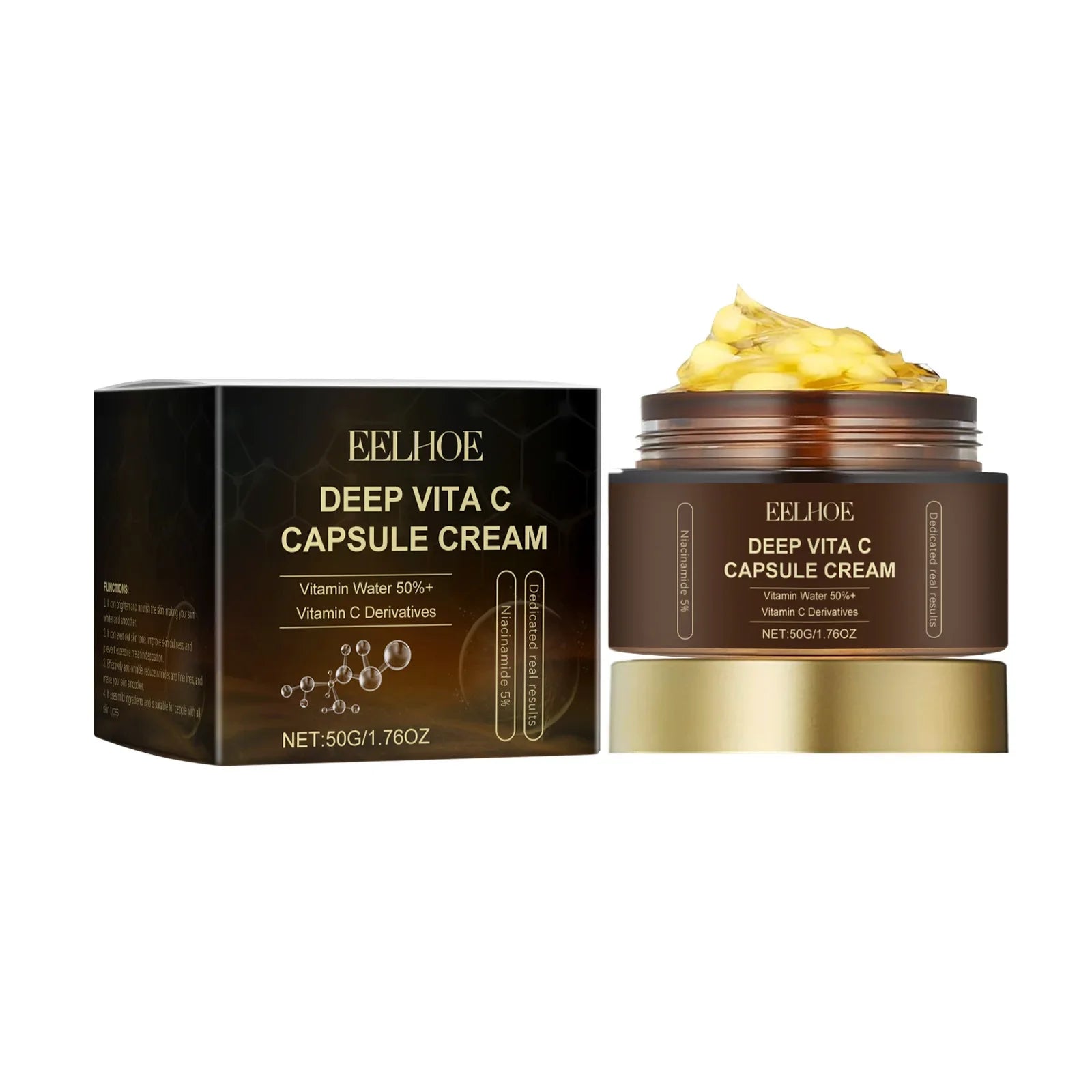Nicotinamide Cream Capsules Brightening Hydrating Fade Dark Spot Lightening Melasma Even Skin Tone Shrink Pore Vitamin C Cream Qme 50g boxed