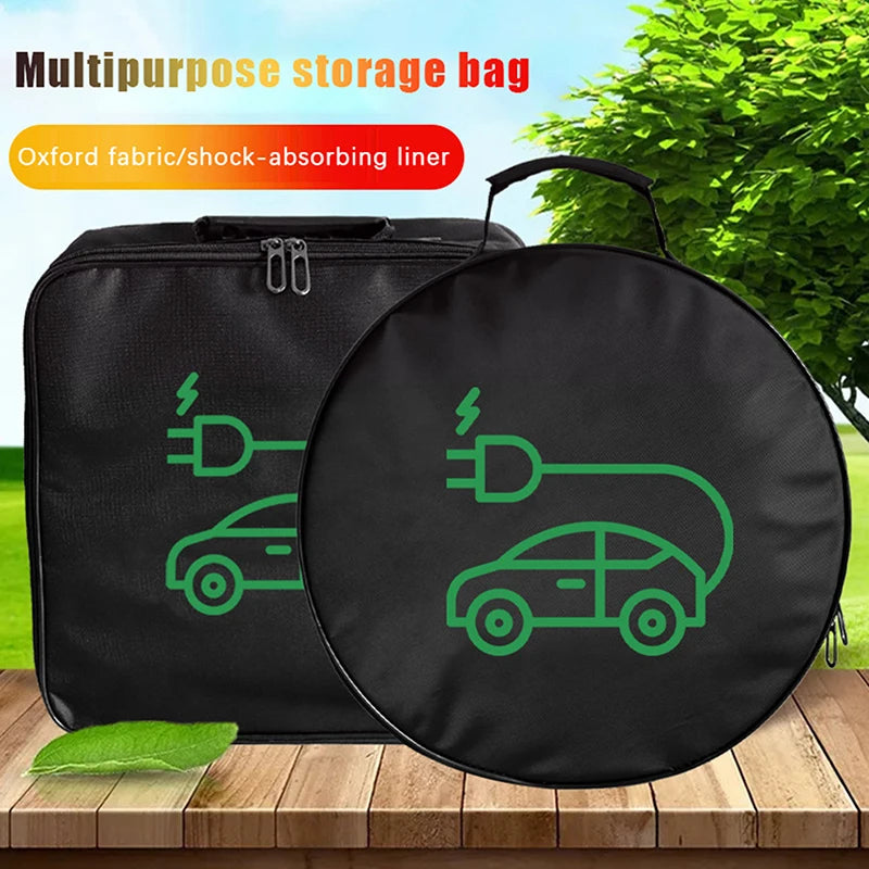 Electric Vehicle Charging Cable Bag Car Charger Storage Auto Trunk Qme