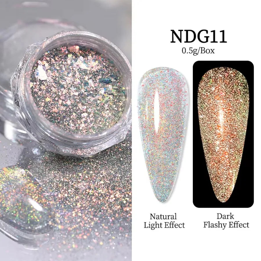 Diamond Nail Powder Supplies Reflective Glitter Sequins Sparkly Flash Qme 06