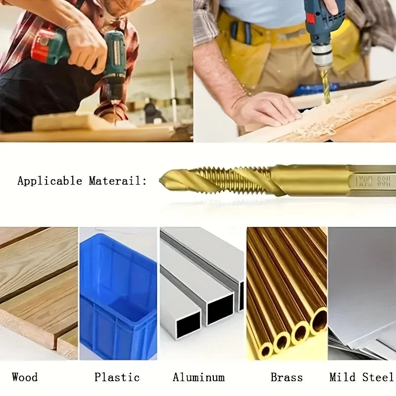12 pieces 6mm-20mm high-speed steel screw drill set, hexagonal screw drill set, M3-M10 wood-plastic metal screw drill bit Qme