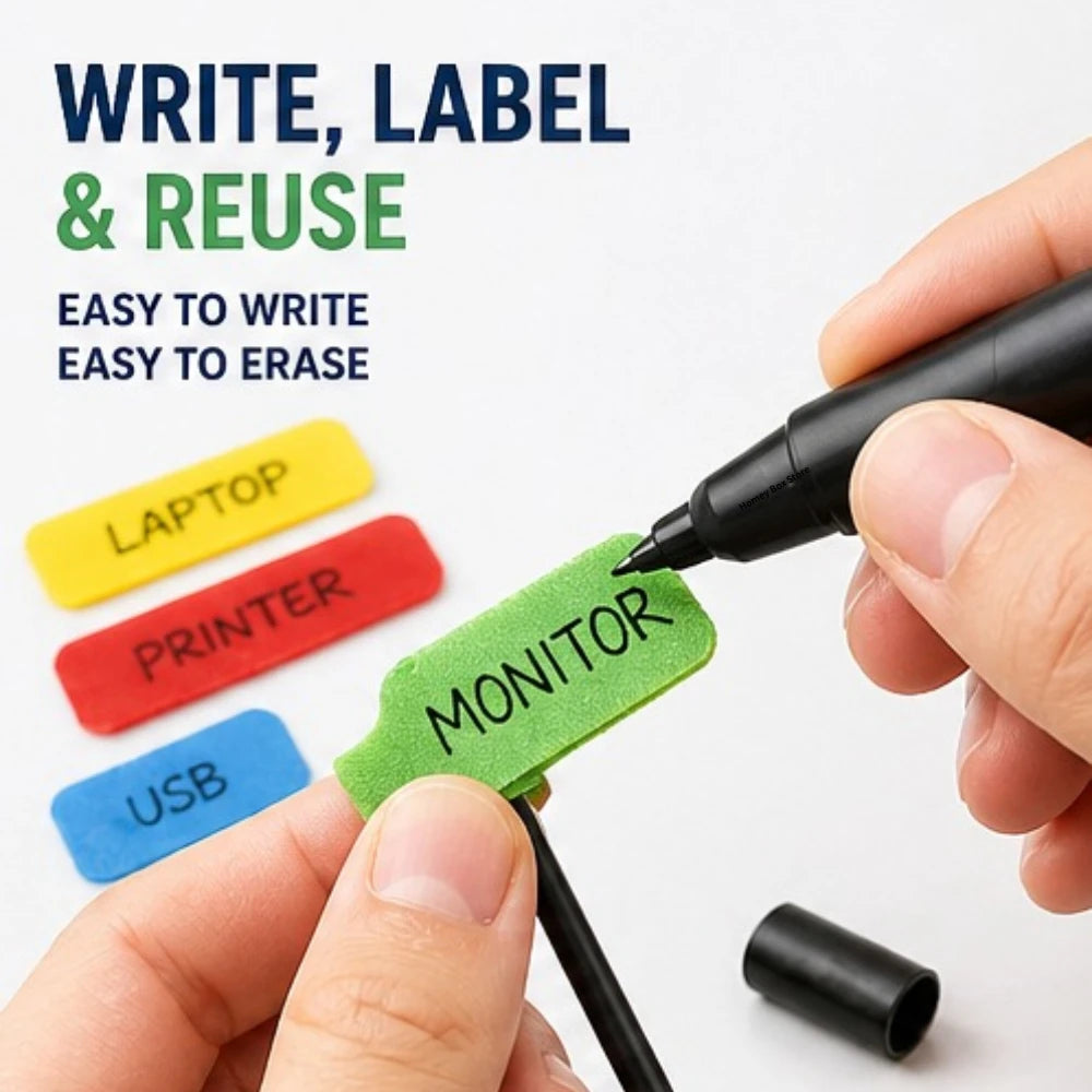 Colored Label Cable-Ties Durable Wiring Accessory Wire Sorting Marking Tool for Indoor Home Circuit Arrangement Qme