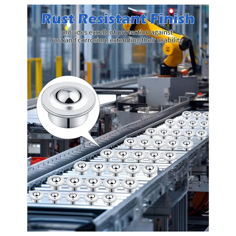 A02F-5/8Inch CY-15H Rollers, 40PCS Carbon Steel Ball Bearings, Roller Ball Transfer Casters For Efficient Movement Qme