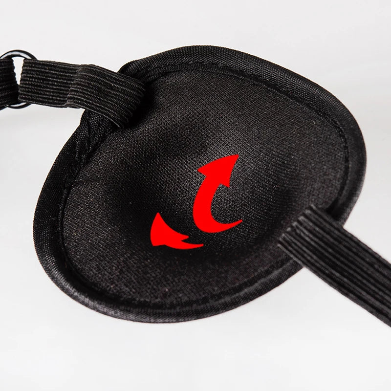 Pirate Eye Patch Black Single Eyepatch Unisex One Washable Adjustable Qme