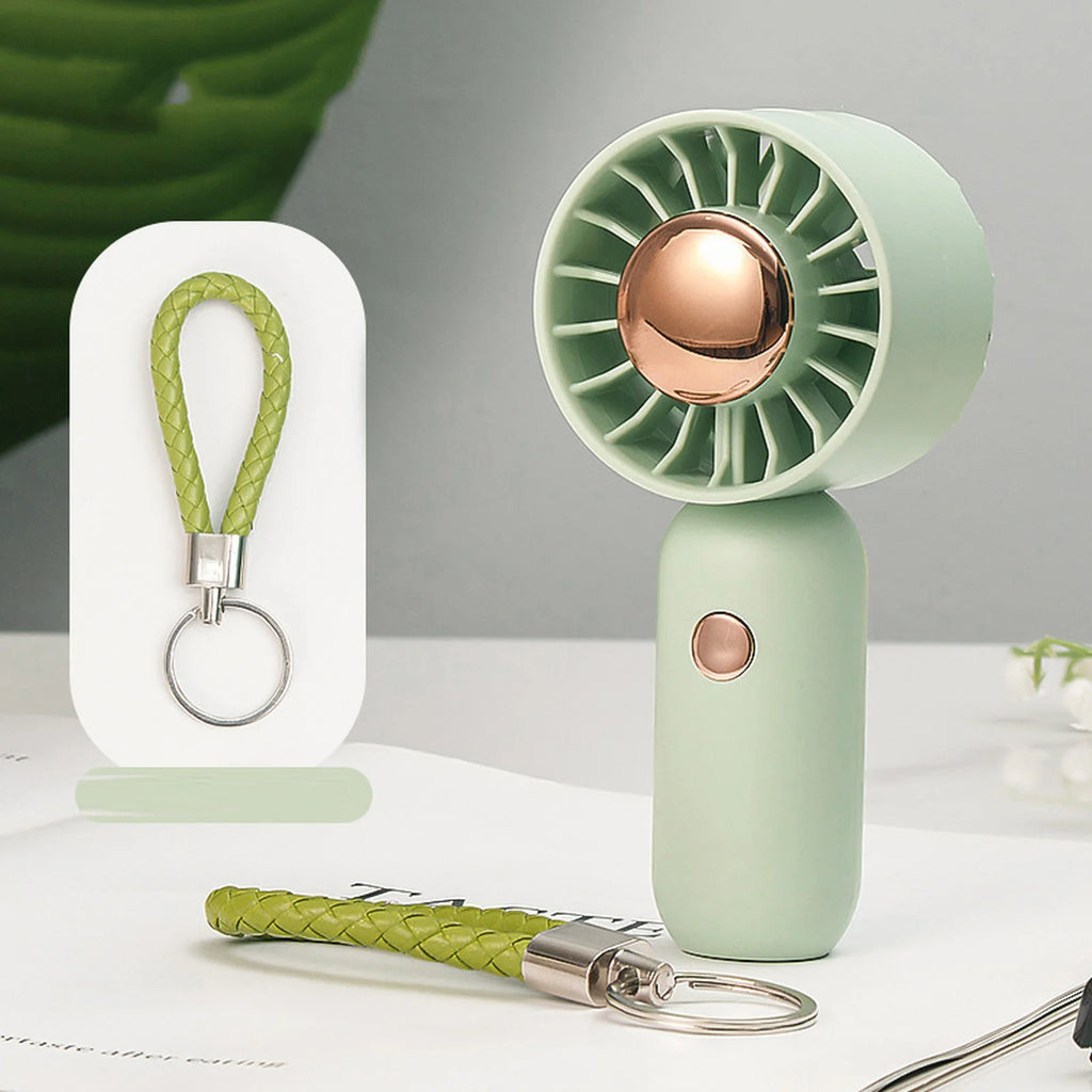Small Outdoor Portable Handheld Fan Powerful Wind High Speed Fan New Solid Color Mini Fan Summer Daily Essential Products Qme Green one size