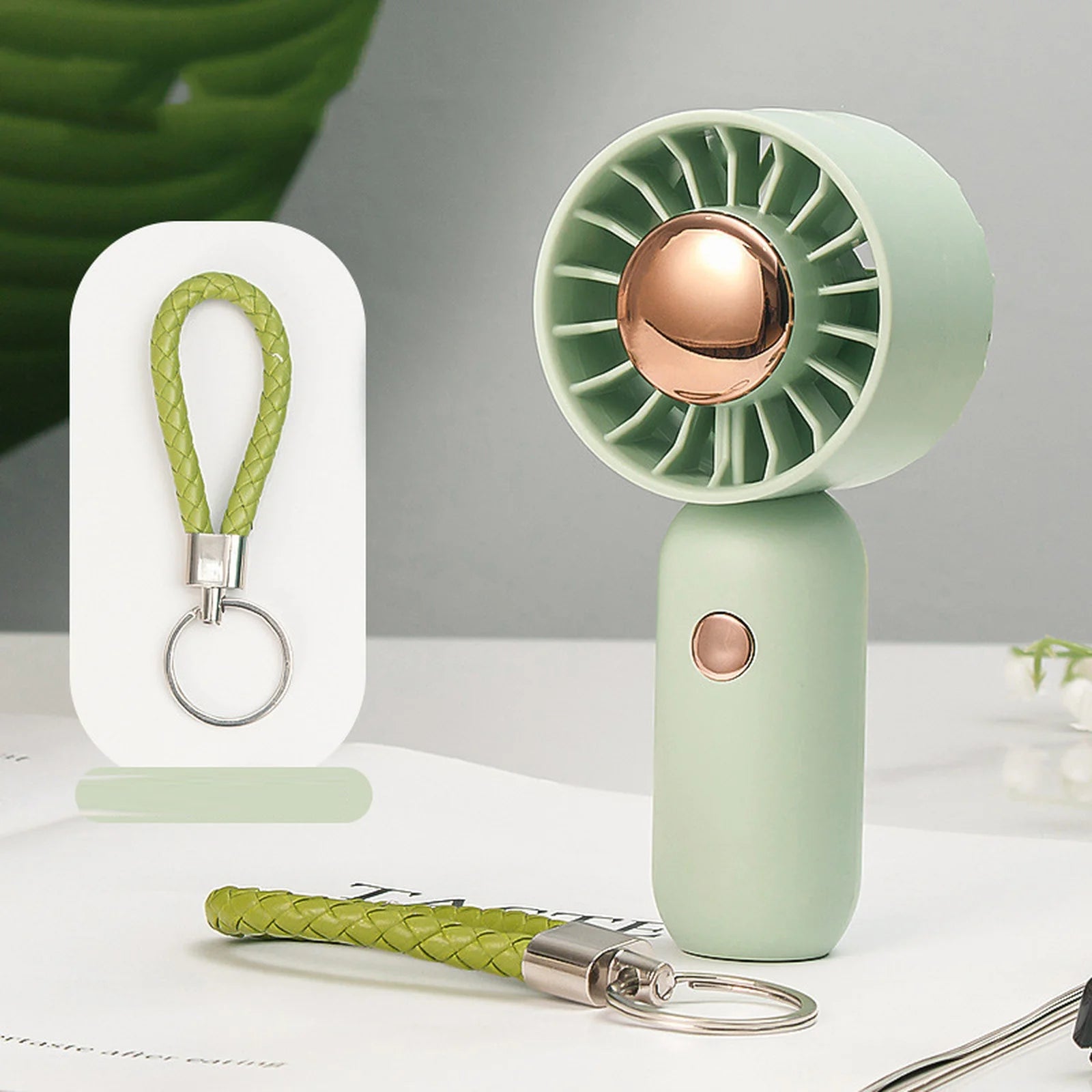 Small Outdoor Portable Handheld Fan Powerful Wind High Speed Fan New Solid Color Mini Fan Summer Daily Essential Products Qme Green one size