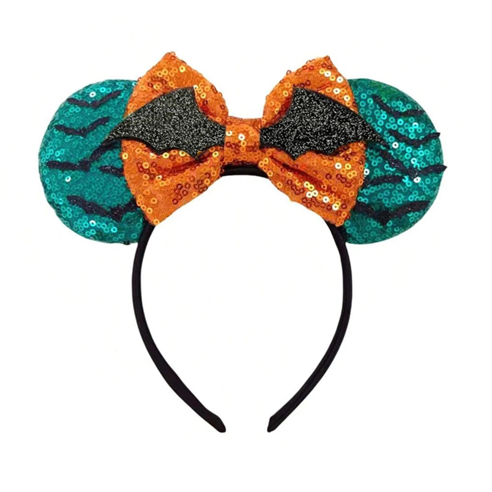 New skull Mickey Halloween Ghost Bat Skeleton Headband for Girls Women Cosplay Hairbands Mouse Ears Headbands Hair Accessorie Qme Headband 3