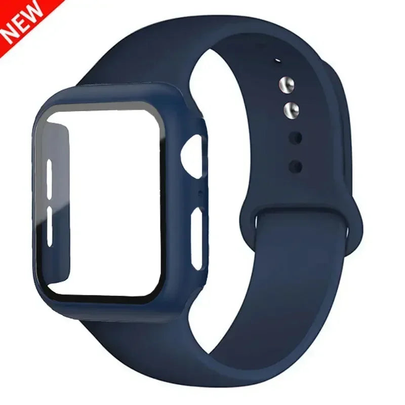 Glass+case+strap Apple Watch Band Screen Protectors IWatch Series 9 8