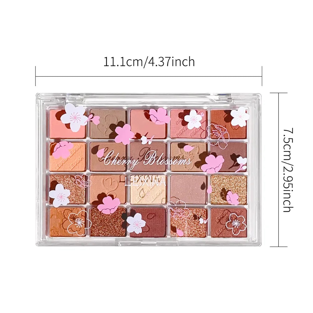 20-Color Eyeshadow Palette Glitter Shimmer Matte Finishes Instagram Qme