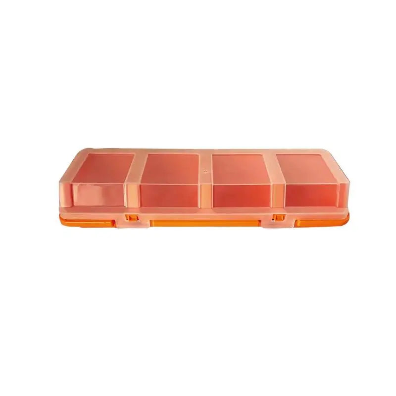 Screw Organizer Box Display Parts Storage 4 Compartments Lid Plastic Qme