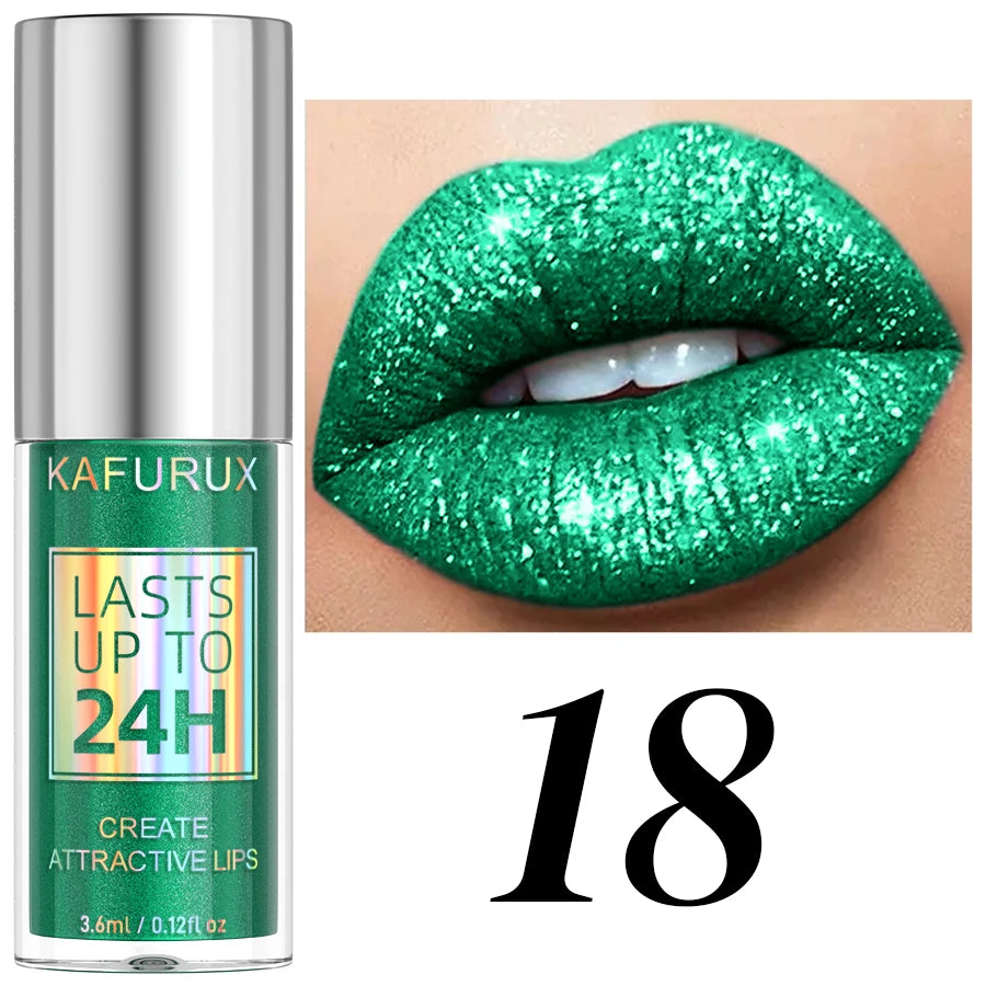 20 Matte Shiny Glitter Liquid Lipstick Lip Gloss Diamond Makeup Qme 18