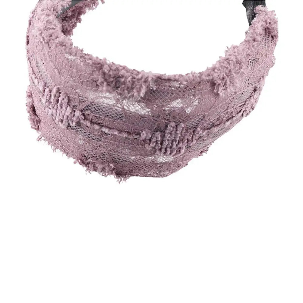 Trendy Retro Wash Face Lace Cloth Wide Edge Headband Female Hair Hoop Qme
