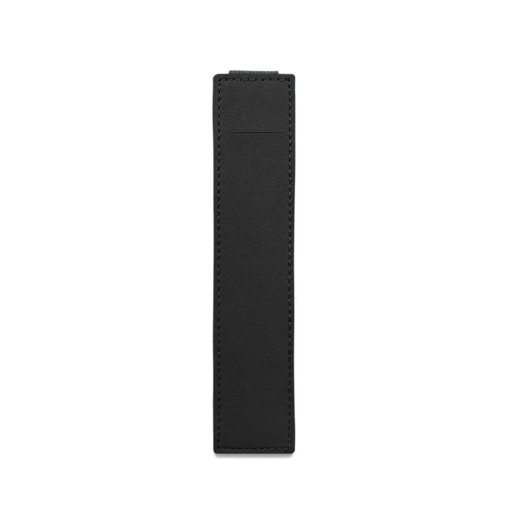Pu Leather Pen Bag Elastic Buckle Book Notebook Fashion School Pen Case for Office Meeting Easy Carry Office Student Stationery Qme black
