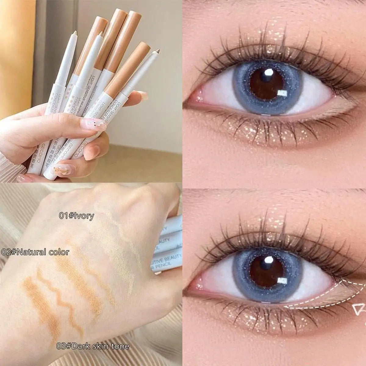 Moisturizing Eyebrow Lip Concealer Pen Full Coverage Waterproof Qme