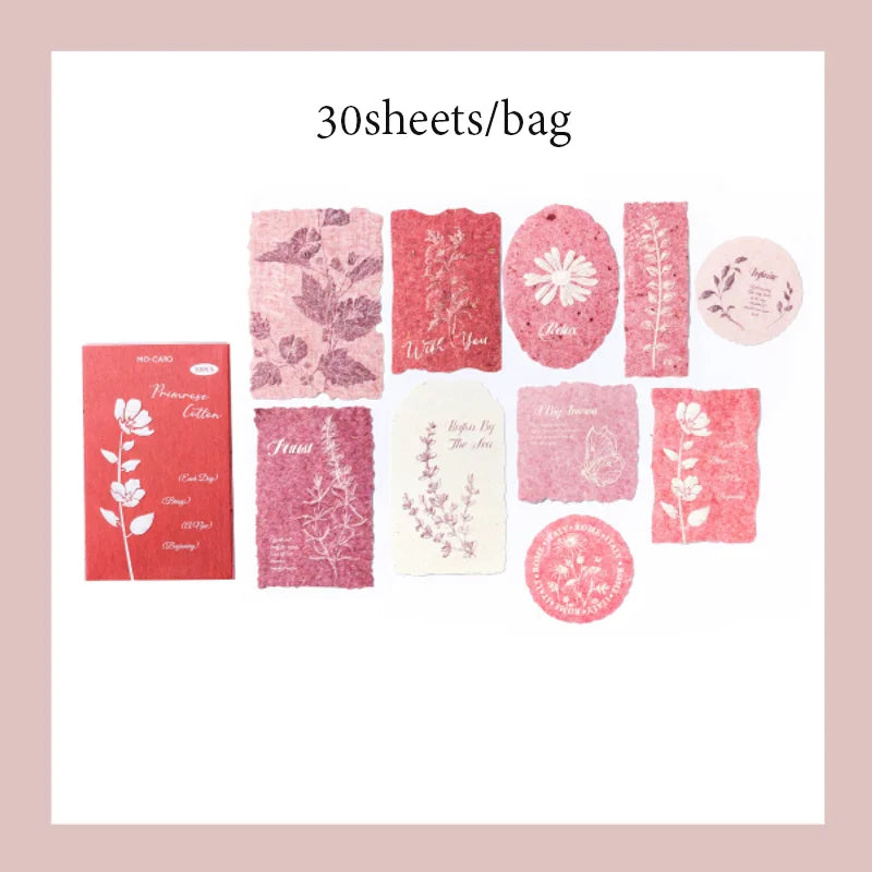 30 Sheets Sticker Pack Embossed Matchbox Style Scrapbooking Stickers for DIY Planner Journal Notebook Phone Case Decoration Qme 2